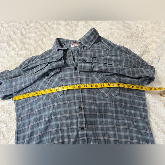 Wrangler Men's Blue Gray Checkered Button Down Shirt XXL - Picture 5 of 8